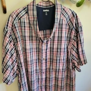 King Size Men's 4XLT Shirt  Blue Plaid